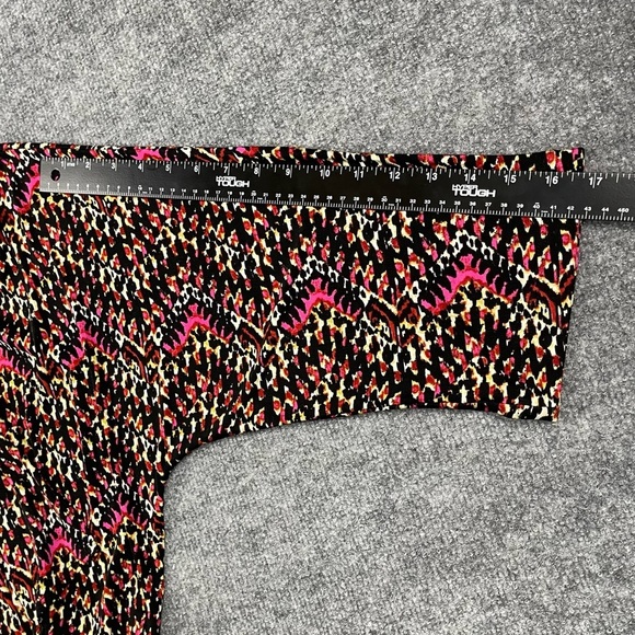 Chico’s Travelers Cardigan 0 Womens 4 Small Pink‎ Yellow Black Print Open Front - Picture 7 of 10